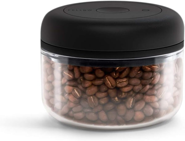 Fellow Atmos Vacuum Coffee Canister & Food Storage Container, 0.4 Liter Holds 6 oz of Coffee Beans, Airtight Clear Glass