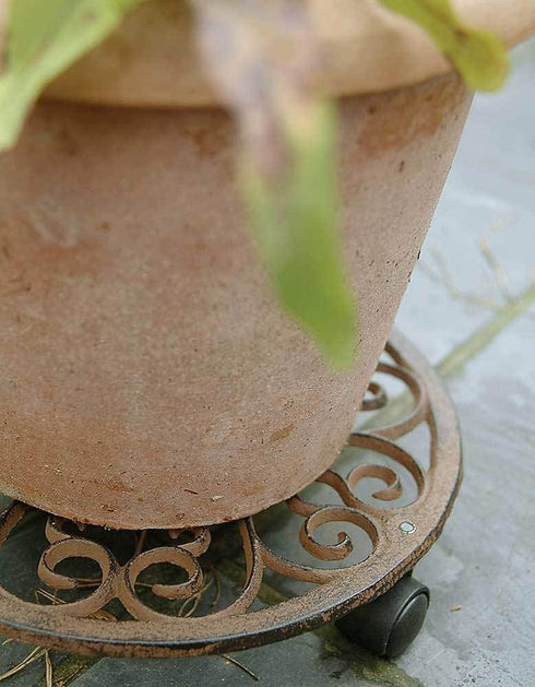 Round Cast Iron Plant Trolley by Esschert Design