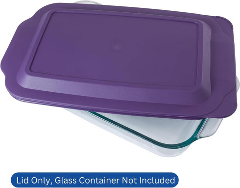 Replacement Lid Cover for Pyrex 3 QT Glass Baking Dish Caserole Container 233-PC (Purple) by MRX Solutions