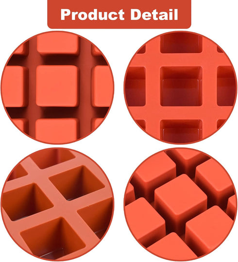 2 Pack Square Silicone Mold for Candy, Chocolate, Mousse Cake Baking, Dessert Molds for Brownies and Ice Cream
