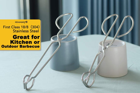 Stainless Steel Kitchen Scissor Tongs Set - 2-Piece (10/13 Inch) for Cooking, Grilling, Serving