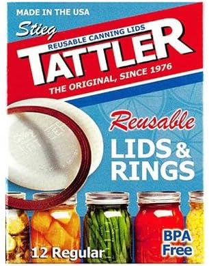 Tattler 12 pk Regular Mouth Canning Lids with Rubber Rings