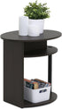 Walnut Oval End Table - Modern Three-Tier Design for Any Space