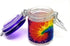 Airtight Glass Herb Mini Storage Jar, Clamping Lid in Choice of Design (Tie Dye, Small)