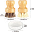 Bamboo Scrub Brush Set, Natural Bristles Palm Pot Brush, 4 Pack Mini Dish Brush with Ceramic Holder