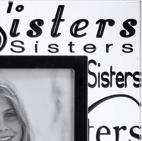 Malden International Designs Sisters Picture Frame, Mirrored Glass with Silver Metal Inner Border, 4x6, Clear
