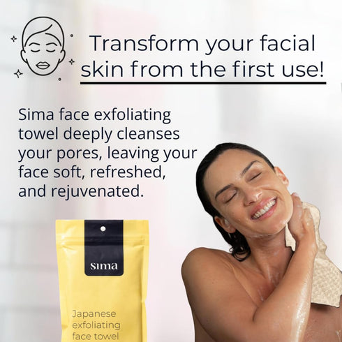 2 27cm 35cm) Exfoliating Washcloth Face & Body Scrub Towel - Japanese Exfoliating Towel with Hexagon Fibers, Body