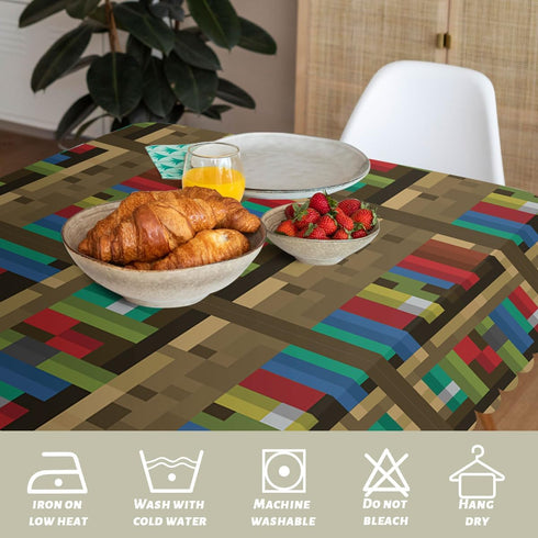 XYJFZL 52 70 Inch 4-6 Bookshelf Table Cloth Rectangle Tables Educational Bookcase Pixel Rectangle Kitchen Table Cover
