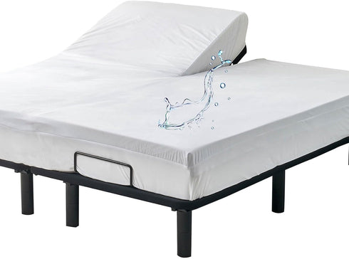 Waterproof Split Top Queen Mattress Protector - Soft Jersey Fitted Cover for Adjustable Bed