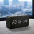 OCT17 Wooden Digital Alarm Clock - Multi-Function Smart Alarm Clock with USB Power Supply, Black