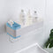 MORNITE Bathroom Organizer Mirror - Restroom Shelf Adhesive Wall Mount No Drilling Basket Rack Shelves Shower Caddy Blue