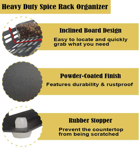 Ardier 4 32 160 Set Countertop Tier Spice Rack Organizer with Square Spice Jars and Spice Labels for Kitchen Cabinet