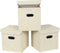 Closet Organizers Fabric Storage Bins with Lids, 3 Pack Collapsible Cube Storage Organizer Basket with Handles for
