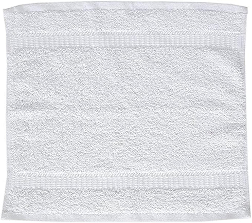 Set 48 Pack 12x12 Inches (12 12, 48) GOLD TEXTILES Premium White Washcloths - | - Ultra Soft, Highly Absorbent - Cotton