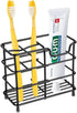 Wbbog Toothbrush Holder for Bathrooms, Stainless Steel Bathroom Black Toothbrush and Toothpaste Holder