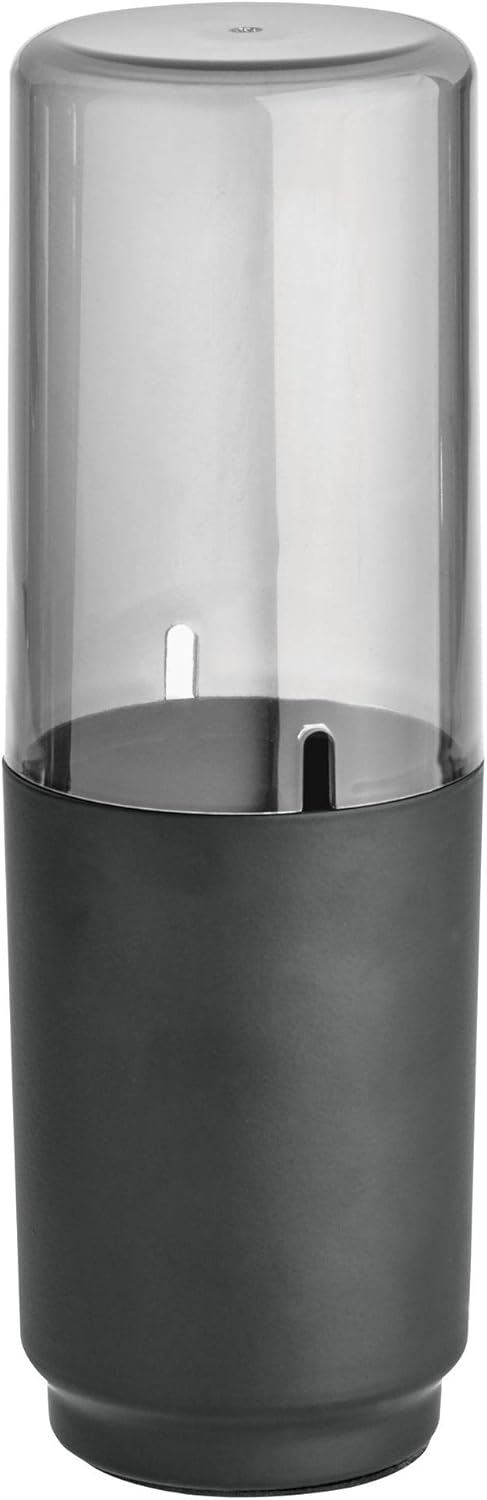 iDesign Austin Toothbrush Organizer with Covered Lid - Ideal for Regular and Electric Brushes