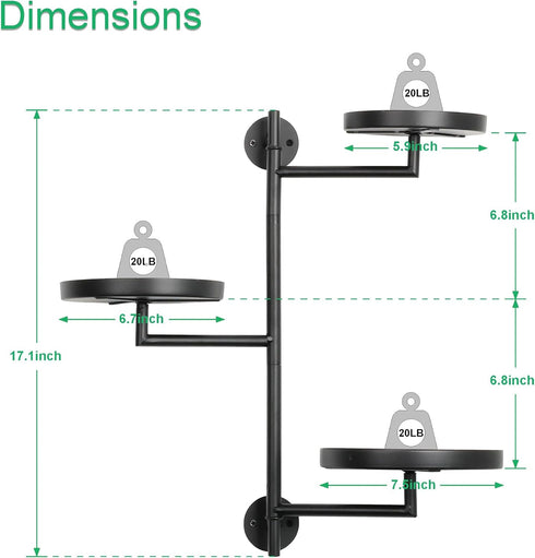 3 Rotating Window Wall Plant Shelves Stand Holder, Tiered Metal Floating Plant Shelf Hanger Indoor , Window Sill Gifts