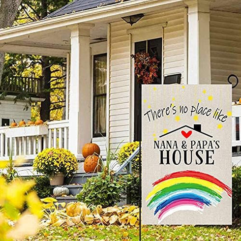 Welcome Garden Flags Yard Lawn - Double Sided Home Decor Summer Flag 12.5 x 18 Inch for Nana & Papa's House