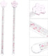 Toyvian 2pcs Glass Stirring Rod, Reusable Coffee Stirring Swizzle Stick with Cherry Blossom Head for Coffee Beverage