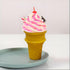 2PCS Counter Realistic Fake Ice Cream Model Decor with Cherry Pink Sauce Sprinkles Non-Melting Artificial Dessert