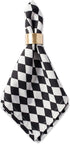 DII Halloween Tabletop Napkin Set, Harlequin Collection, Black and Cream, 6 Piece