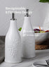 Set, 12 oz/350ml, 2 Pack, HOMBENE Ceramic Oil & Vinegar Dispenser Dripless Spout, Porcelain, Reusable, Cooking