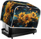 Plus Size 4 Slice Toaster Cover Splash Oil Painting Sunflower, Dust Protection for Microwave Oven (16x16") 2PCS