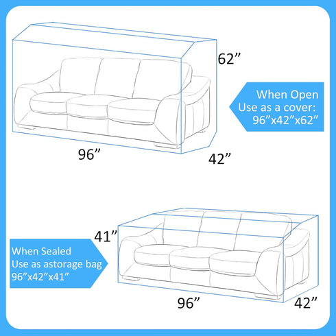 Plastic Couch Covers for Moving, 92W x 42D x 62/41H Inches, Heavy Duty Dust-Proof Furniture Cover (4mil Thickness)