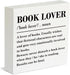 corner wind Book Lover Sign, Book Lover Definition Wood Sign, Rustic Box Sign Decor