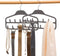 ELONG HOME 2 Pack Belt Hanger, Gray Sturdy Organizer with 360 Degree Swivel, 11 Large Hooks for Closet