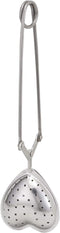 HIC Long Handled Snap Tea Infuser, Heart Shape, 18/8 Stainless Steel Mesh, 1.75-Inch