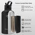 NATURE PIONEOR Tactical Water Bottle, Stainless Steel 18/8 Food Grade Half Gallon Jug with Carrying Molle Sleeve