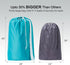 HOMEST 2 Pack XL Nylon Laundry Bag with Strap, Large Organizer for Up to 4 Loads of Laundry, Black and Sky Blue
