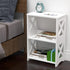 pikpuk Side Table, Narrow End Table with Storage Shelf, Minimalist Bedside Tables Nightstand, Small Bookshelf Bookcase