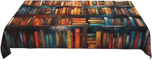 60x90 Inch Library Bookshelf Rectangle Tablecloth Washable Table Cloth Table Cover Waterproof for Decoration Kitchen
