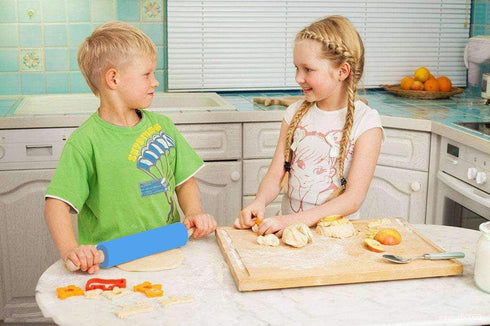 Koogel 9 Inch Mini Rolling Pin - 2 PCS Wooden Handle Rolling Pin for Kids Dough Rollers in Home Kitchen