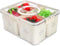 shopwithgreen Fruit Storage Containers with Lid and Handle, 4 Removable Colanders for Fridge, Portable Food Box