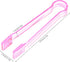 10 Pcs Plastic Buffet Serving Tongs, Clear Pink Kitchen Tongs Mini Serving Utensil Tongs for Food Ice Salad Buffet Barbecue Cookies, 6.3 Inches by Hmxpls