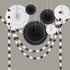 Cheerland Black White Party Decorations, Hanging Paper Fans Garland Kit for Wedding, Halloween