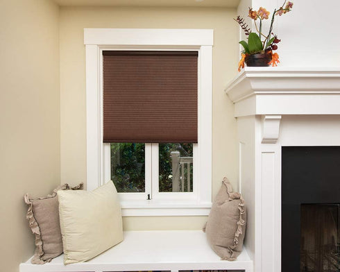 Artisan Select No Tools Custom Cordless Cellular Blackout Shades, Mocha, 38 5/8 in x 72 in