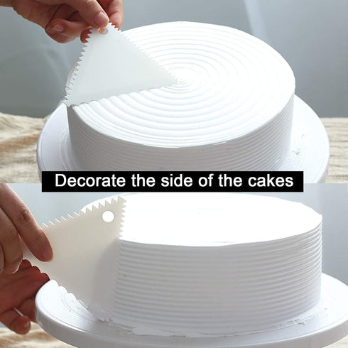 Anvin Cake Scraper Smoother Tool Set, Plastic Frosting Scraper Combo for Buttercream Edge Decorating, 10 Pcs