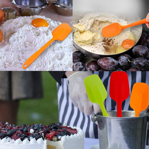 4-Piece Silicone Spatula Set, 11 Inch Large Heat-Resistant Rubber Spatulas, Non-Stick Flexible Baking Tool