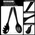 Kitchen Cooking Utensils Set of 7, P&P CHEF Heat-proof Spatula for Nonstick Cookware, Black