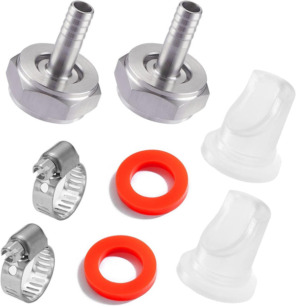 Stainless Steel 304 Beer Keg Coupler Fitting & Check Valve, Beer Keg Coupler Accessories Kit for Sankey Couplers