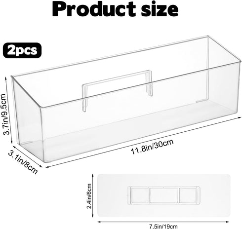 FMOACEN 2 Pack Spice Rack, Spice Organization for Cabinet, Storage Organizer Bins, Clear Plastic Seasoning Jars Rack