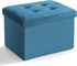 LINMAGCO Storage Ottoman Folding Foot Stool Velvet Foot Rest with Padded Modern