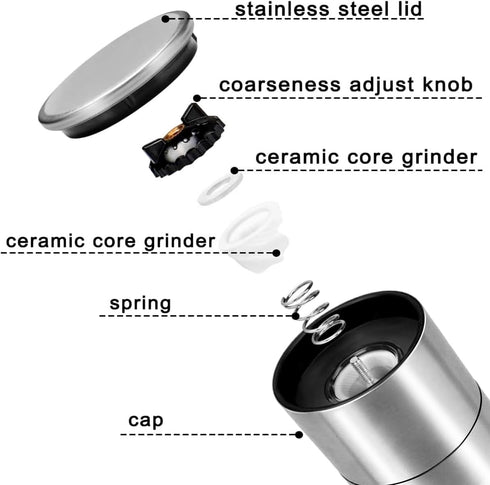 Set Salt Grinder Pepper Mill, and (Single Grinder)