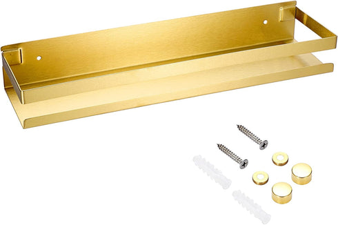 OwnMy 16 Inch Golden Shower Shelf Stainless Steel Shower Caddy Bathroom Shower Rack