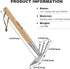 2IN1 14''Weeding Berry&Bird Hand Tools Hoe and Cultivator, Stainless Steel Garden Hand Tiller and Pickaxes with Wooden