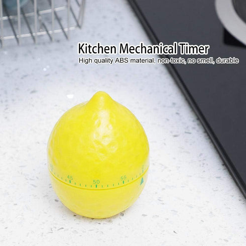 Jadeshay Lemon Shape Mechanical Kitchen Timer, Manual Counters Cooking Timing Tool
